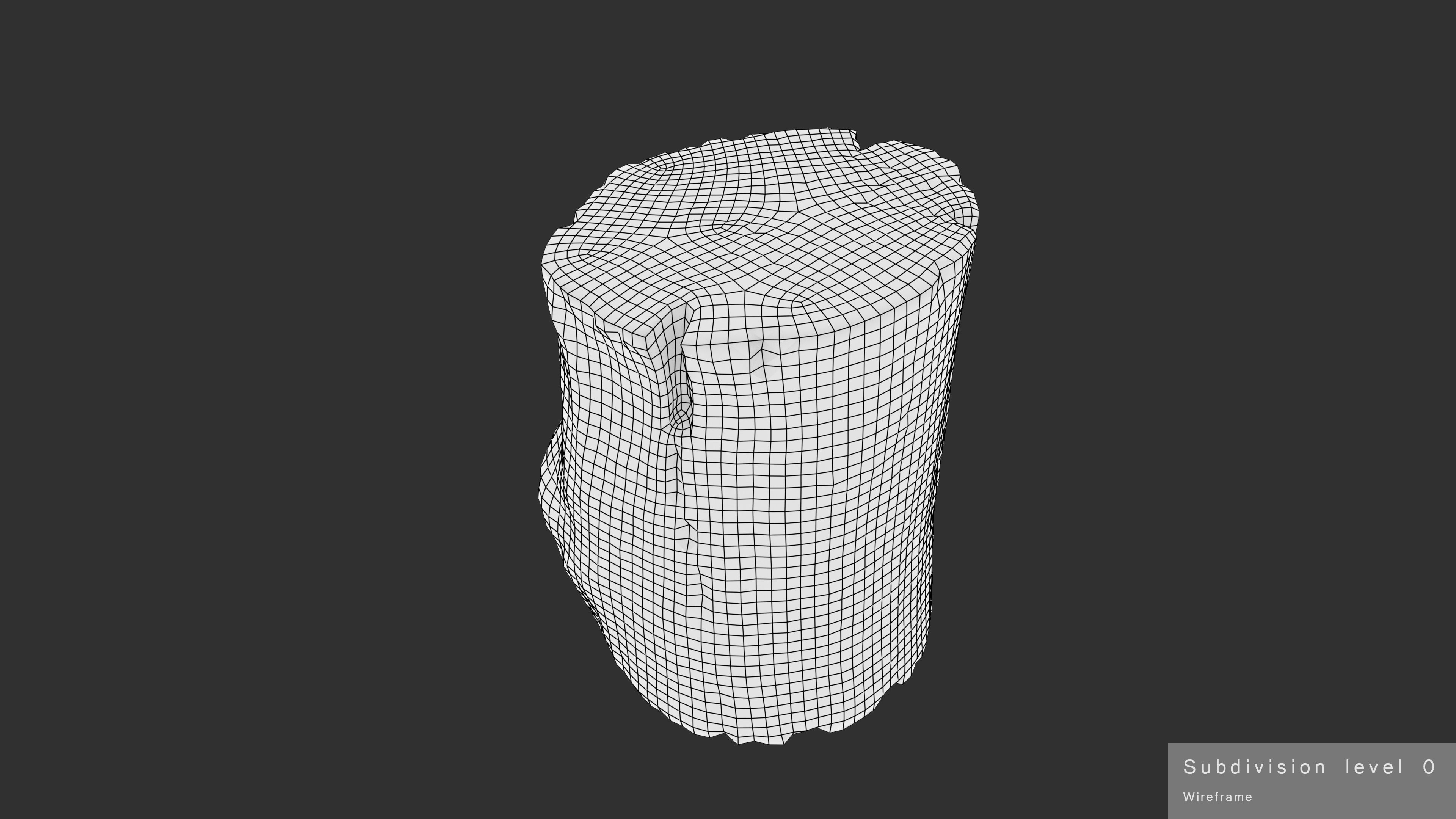 Log Round with Branch Low-poly 3D model_23