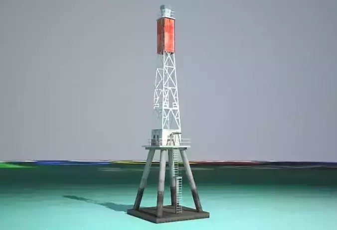 The Creal Reef Lighthouse Low poly Low-poly 3D model