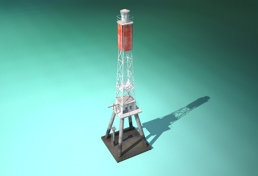 The Creal Reef Lighthouse Low poly Low-poly 3D model_1
