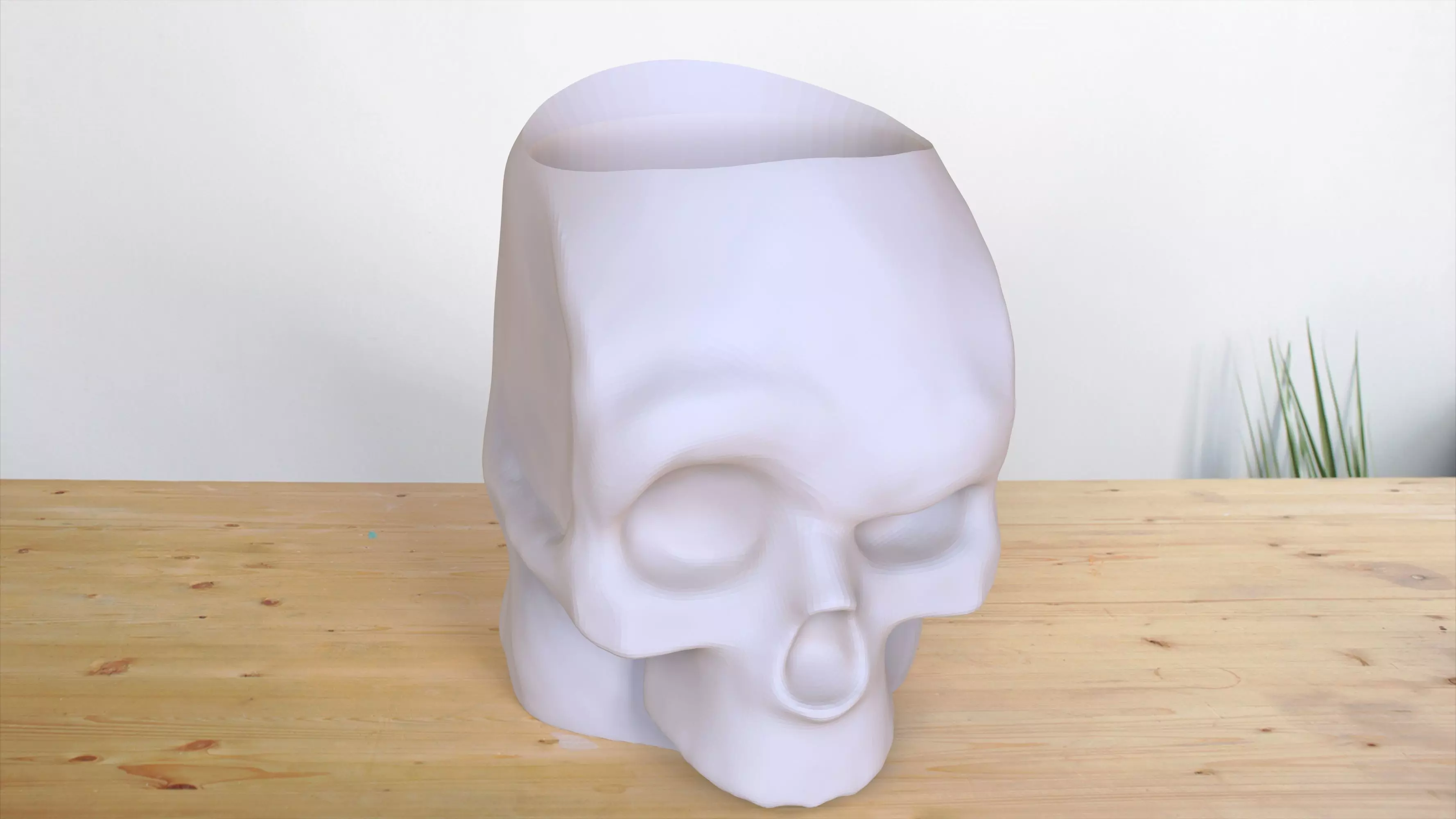 Skull plantpot 3Dprint ready 3D print model_0