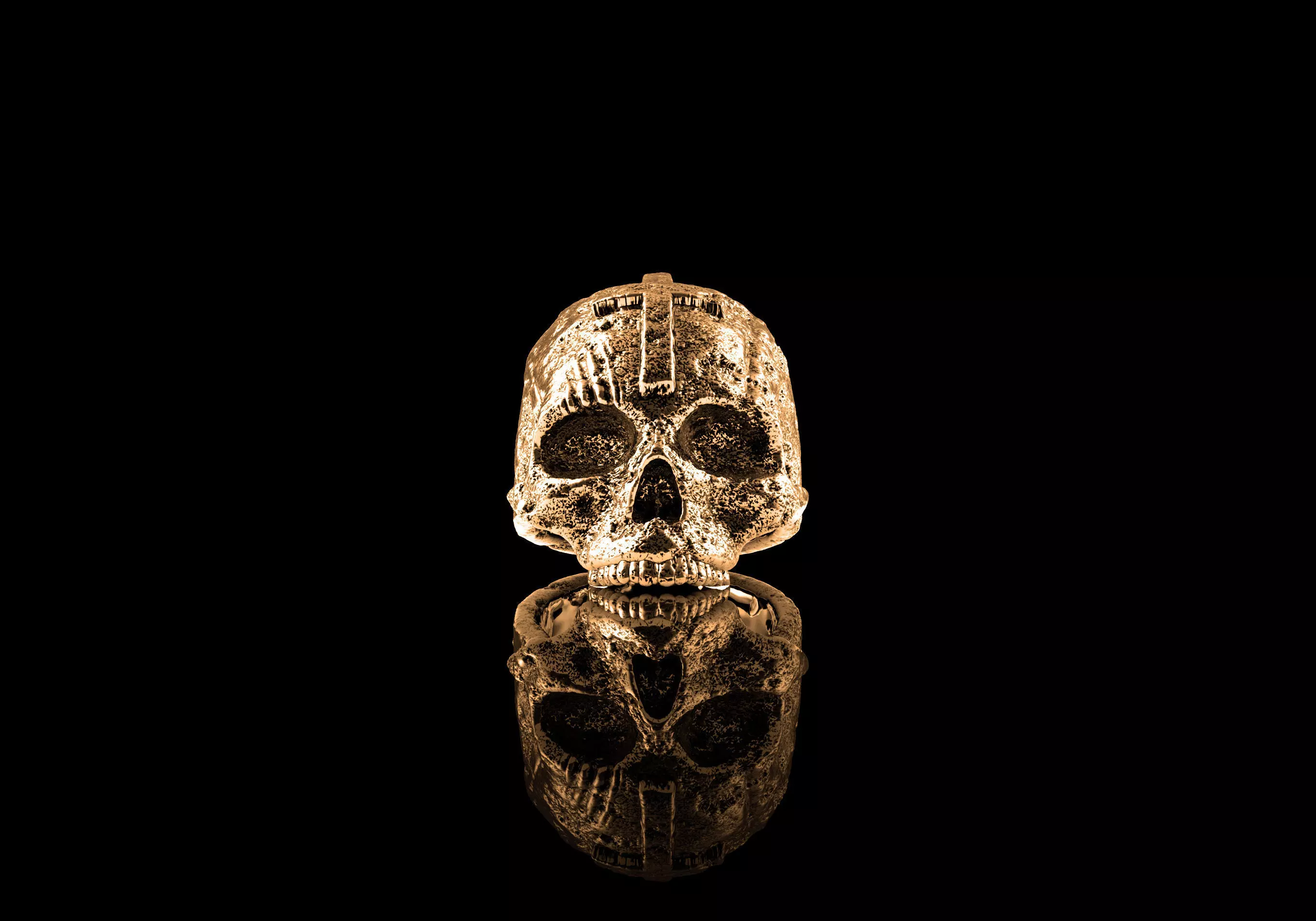 Human skull ring 3D print model