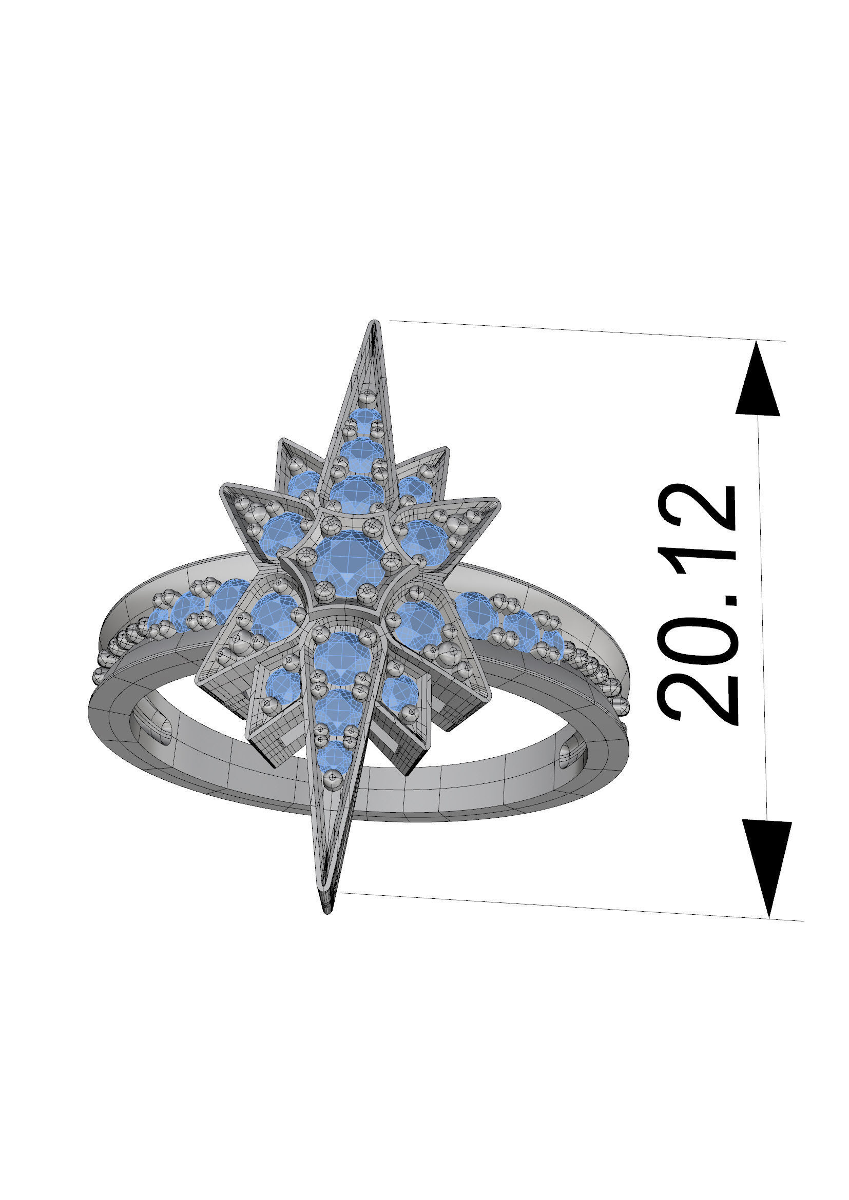 Ring Star Small 3D print model_3