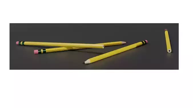 Number 2 Graphite Pencils Low-poly 3D model