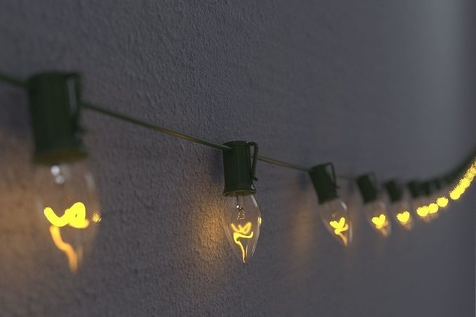 String Christmas Lights V7 3D model
