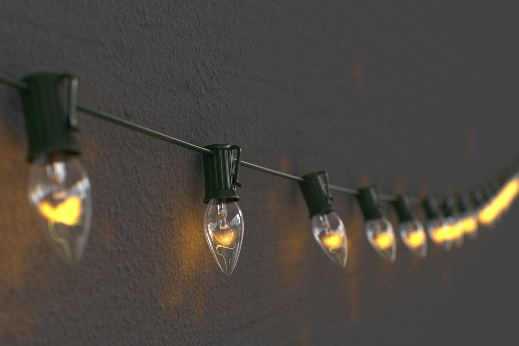 String Christmas Lights V7 3D model_2