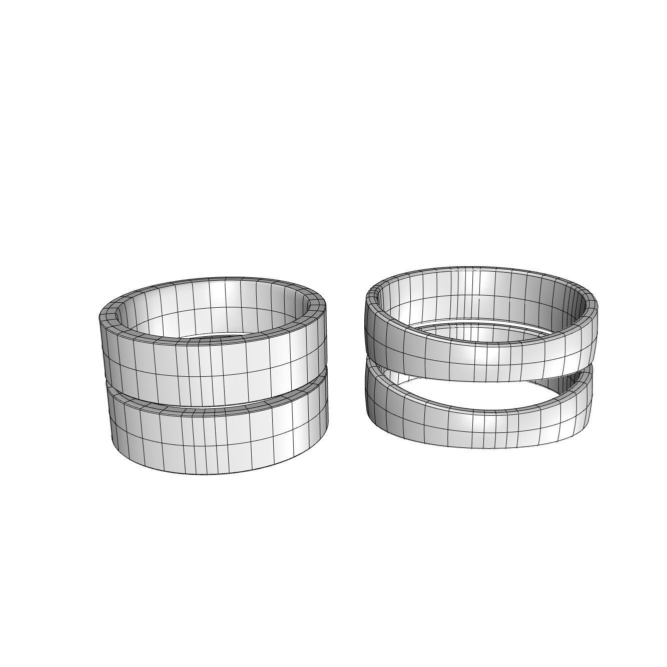 Wedding rings world map 3D model_6