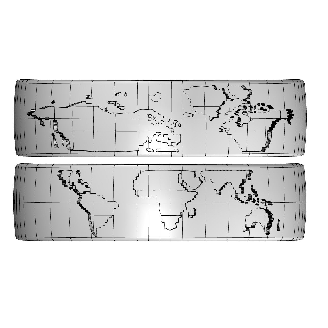 Wedding rings world map 3D model_3