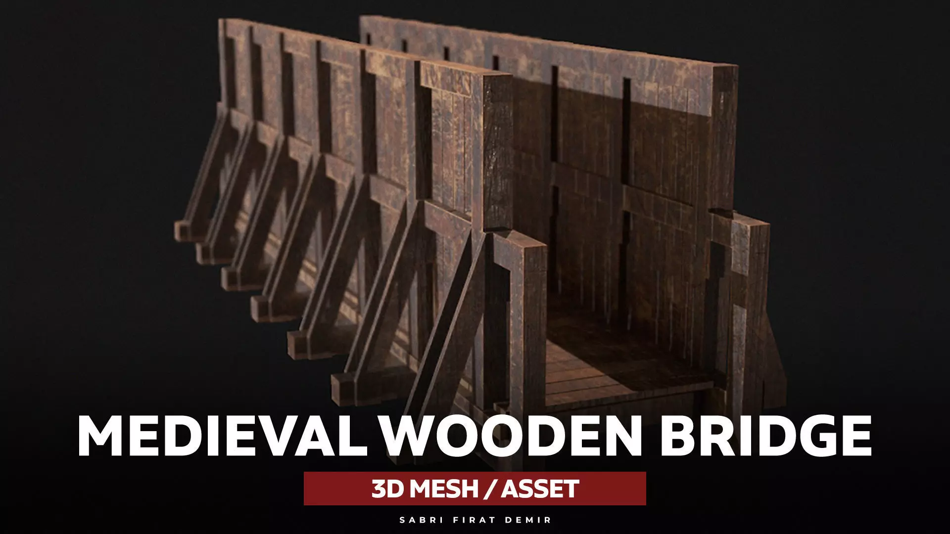 Medieval Bridge Low-poly 3D model_0