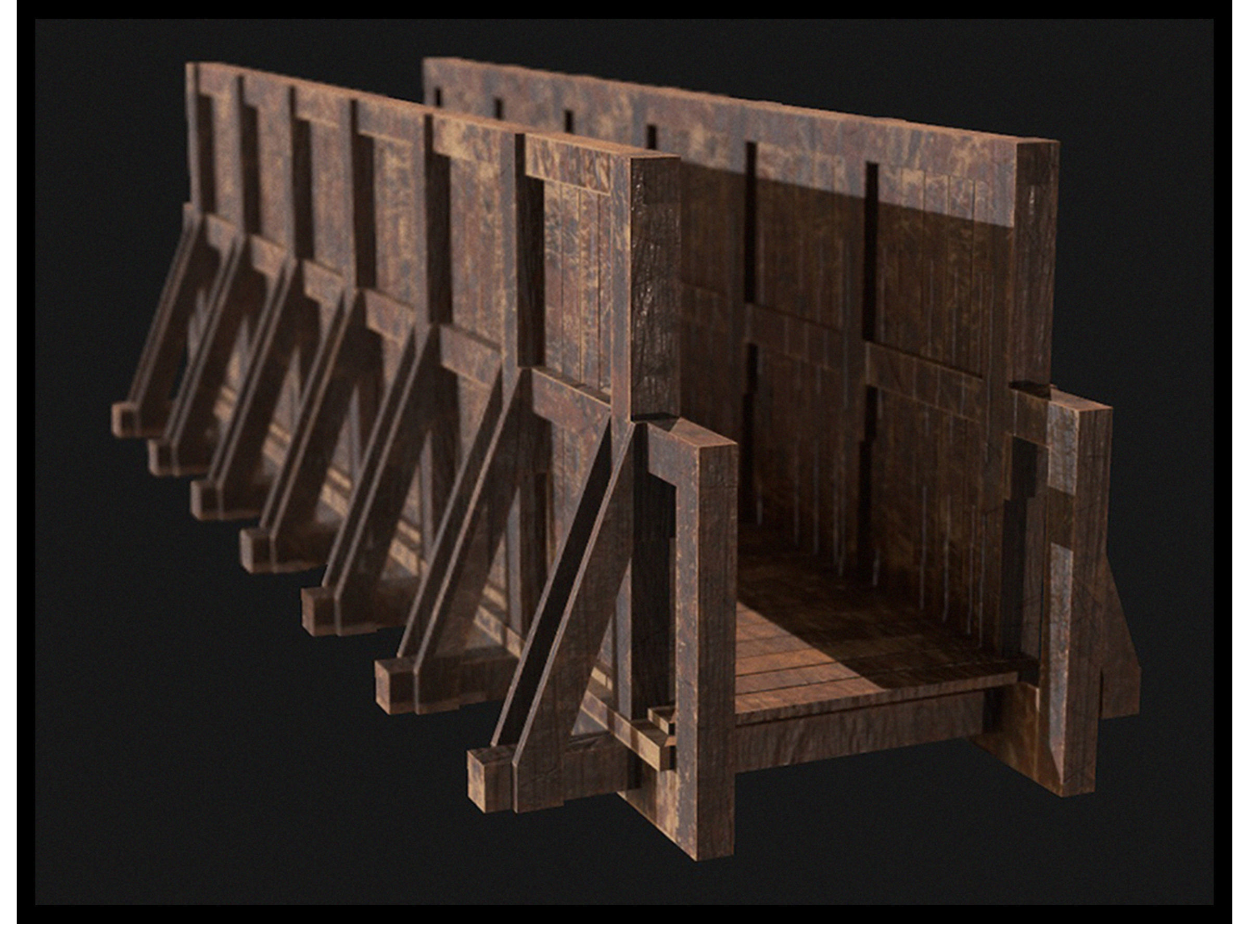 Medieval Bridge Low-poly 3D model_2