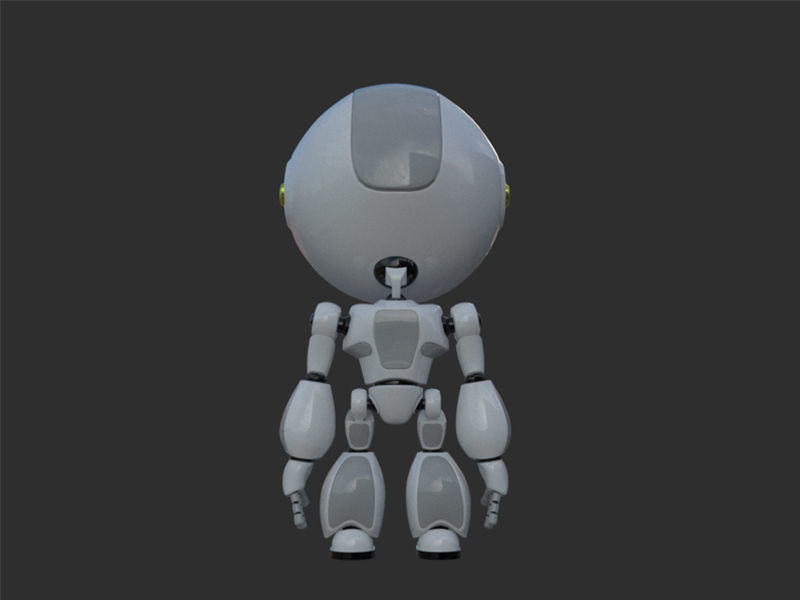 Robot rigged with 3Ds max Biped Low-poly 3D model_15