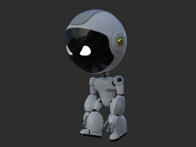 Robot rigged with 3Ds max Biped Low-poly 3D model_13