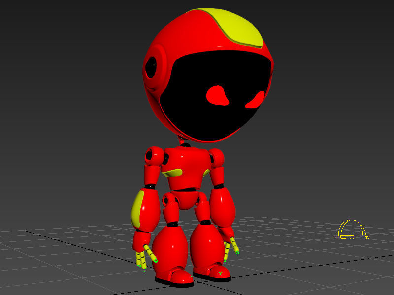 Robot rigged with 3Ds max Biped Low-poly 3D model_24