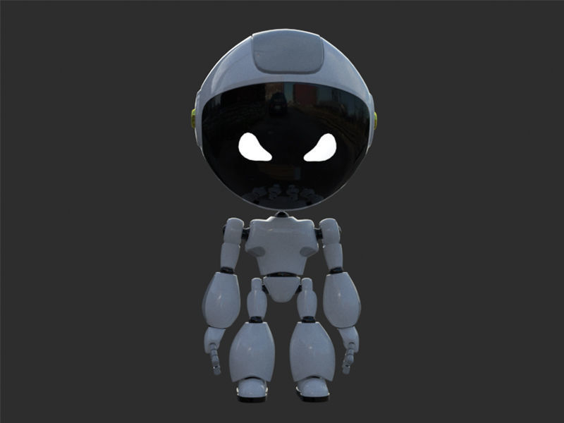 Robot rigged with 3Ds max Biped Low-poly 3D model_16