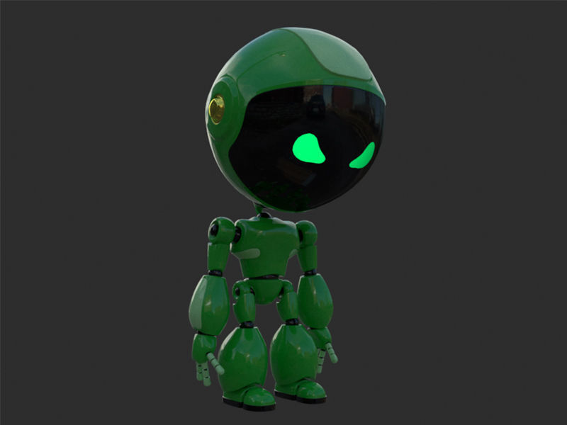 Robot rigged with 3Ds max Biped Low-poly 3D model_4