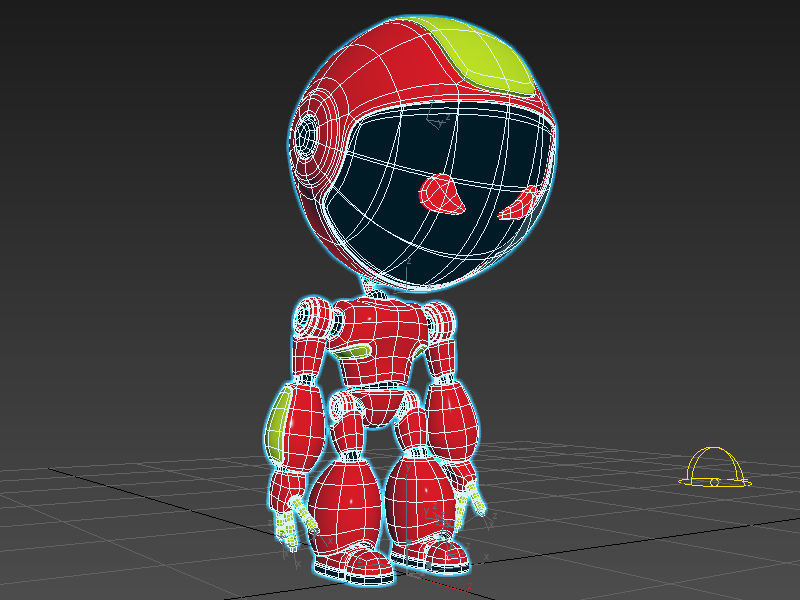 Robot rigged with 3Ds max Biped Low-poly 3D model_23