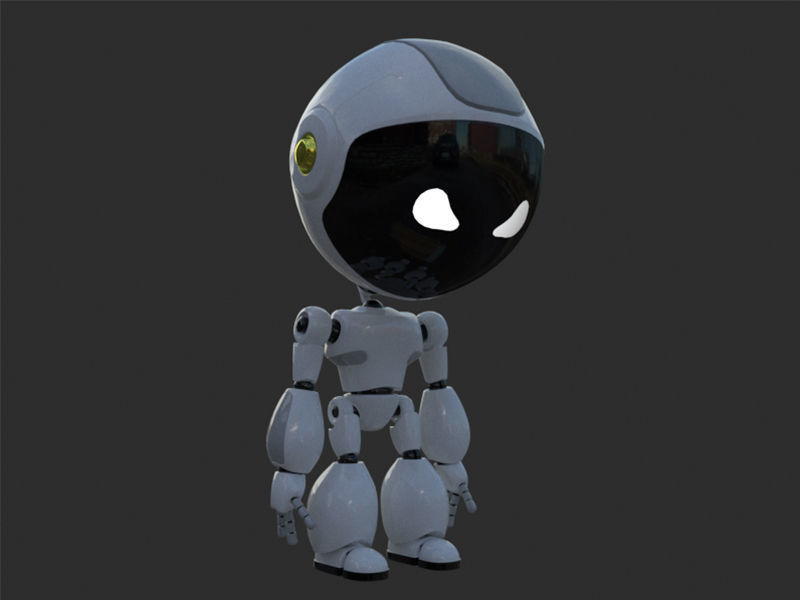Robot rigged with 3Ds max Biped Low-poly 3D model_1