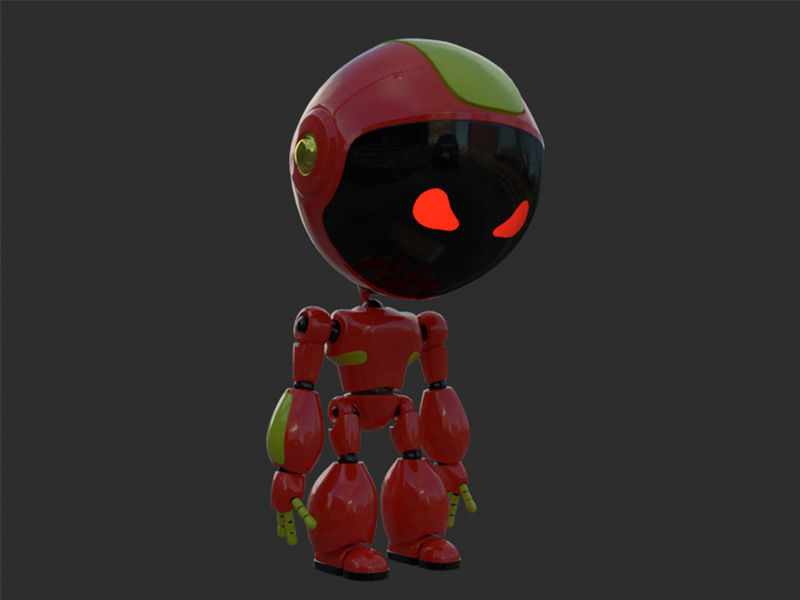 Robot rigged with 3Ds max Biped Low-poly 3D model_5
