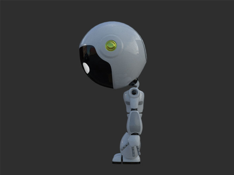Robot rigged with 3Ds max Biped Low-poly 3D model_14