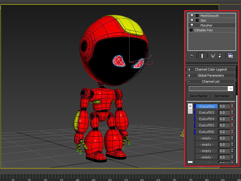 Robot rigged with 3Ds max Biped Low-poly 3D model_17