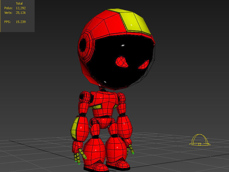 Robot rigged with 3Ds max Biped Low-poly 3D model_22