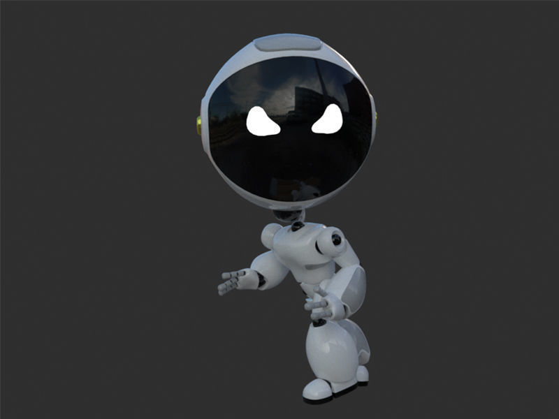 Robot rigged with 3Ds max Biped Low-poly 3D model_9