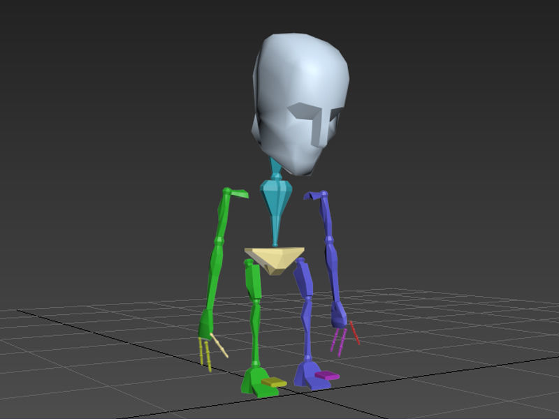 Robot rigged with 3Ds max Biped Low-poly 3D model_7