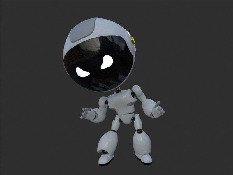 Robot rigged with 3Ds max Biped Low-poly 3D model_10