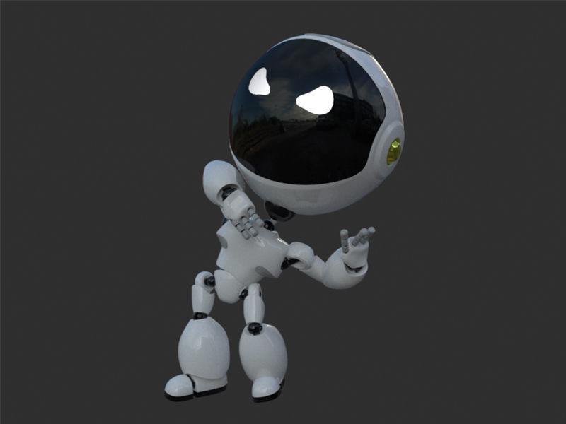 Robot rigged with 3Ds max Biped Low-poly 3D model_11