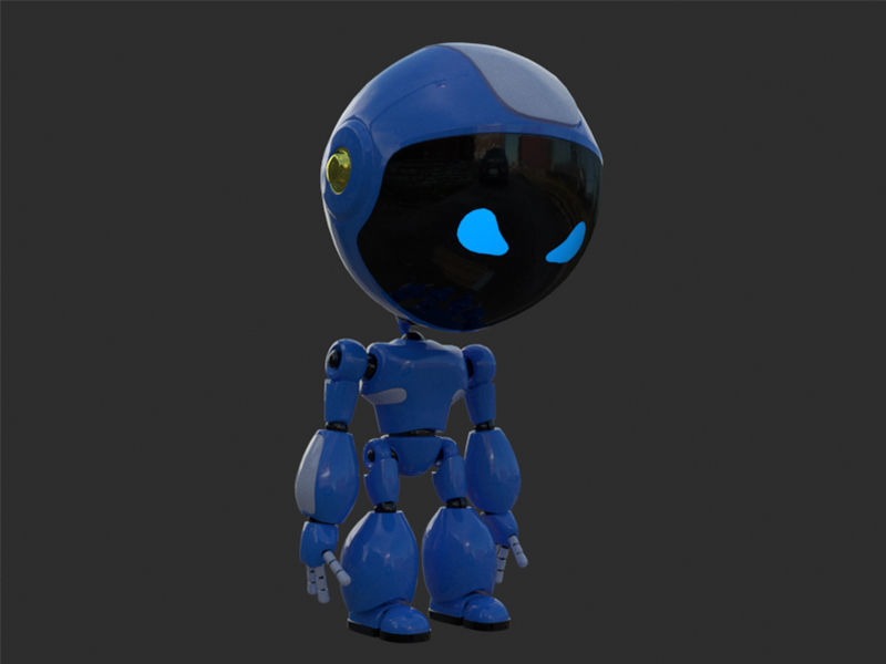 Robot rigged with 3Ds max Biped Low-poly 3D model_6