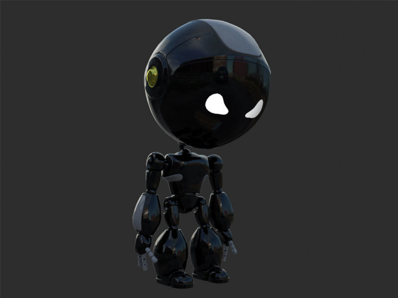 Robot rigged with 3Ds max Biped Low-poly 3D model_3