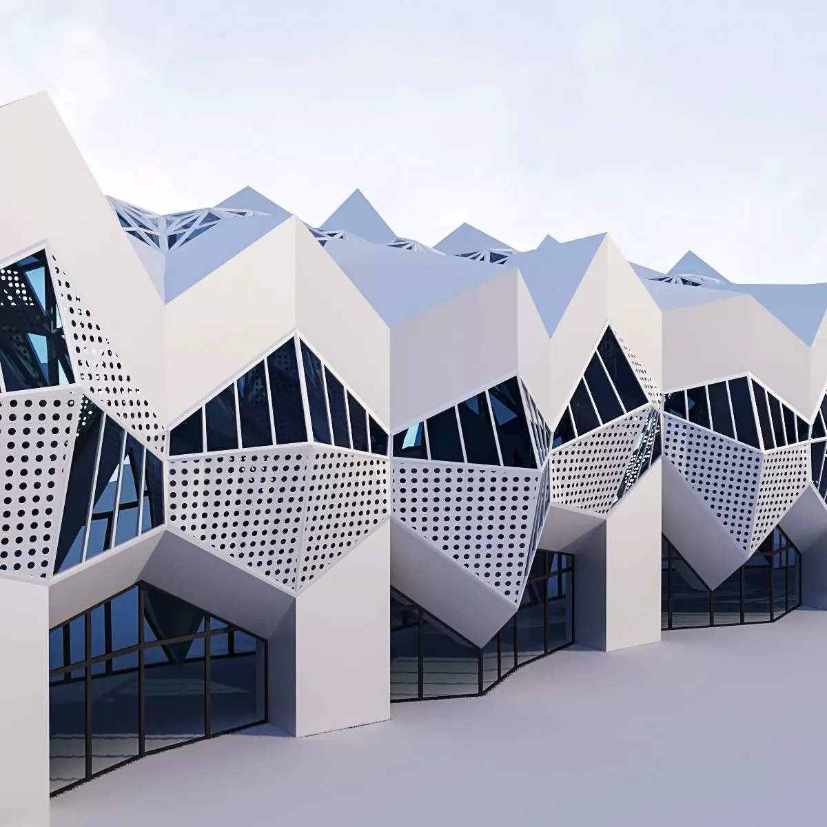 Futuristic building 11 3D model_0