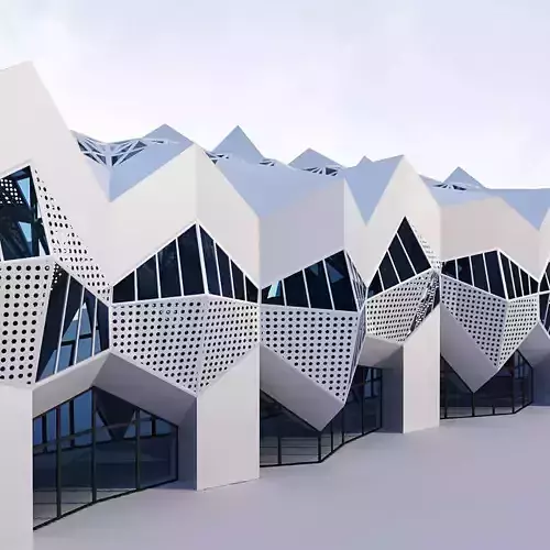Futuristic building 11 3D model