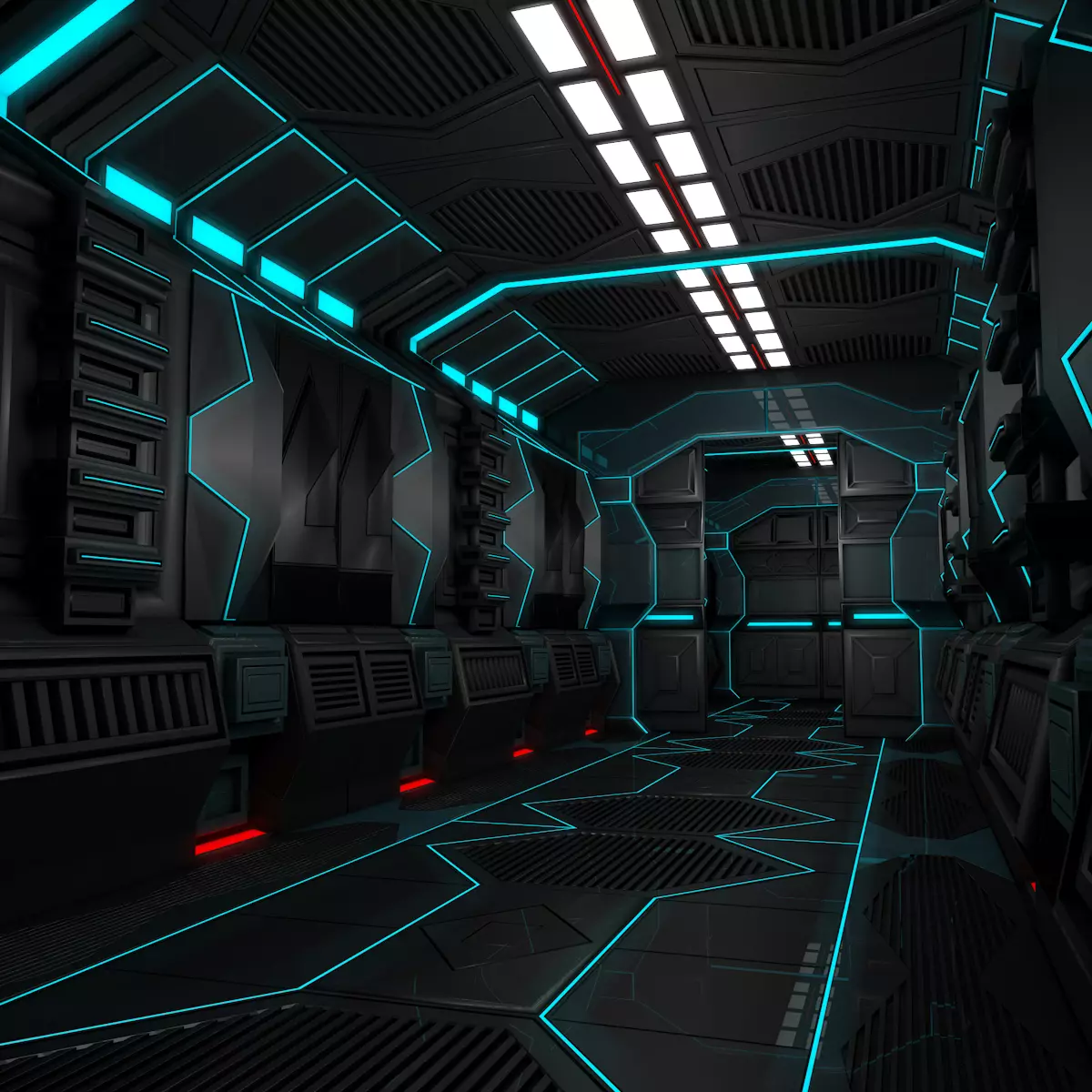 Sci Fi Corridor 3D model | CGTrader
