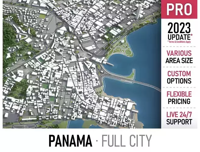 Panama Low-poly 3D model