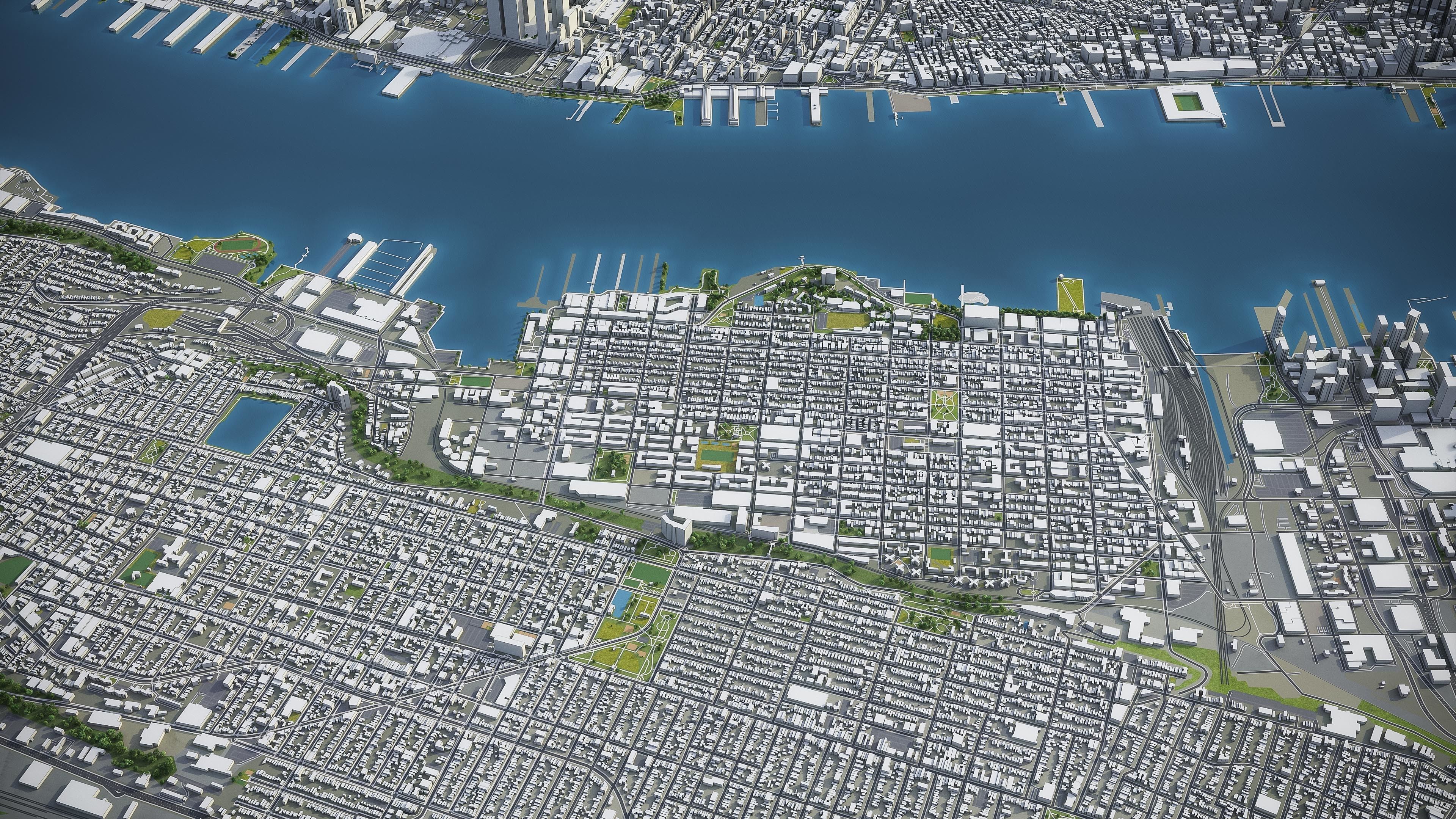 Newark Low-poly 3D model_6