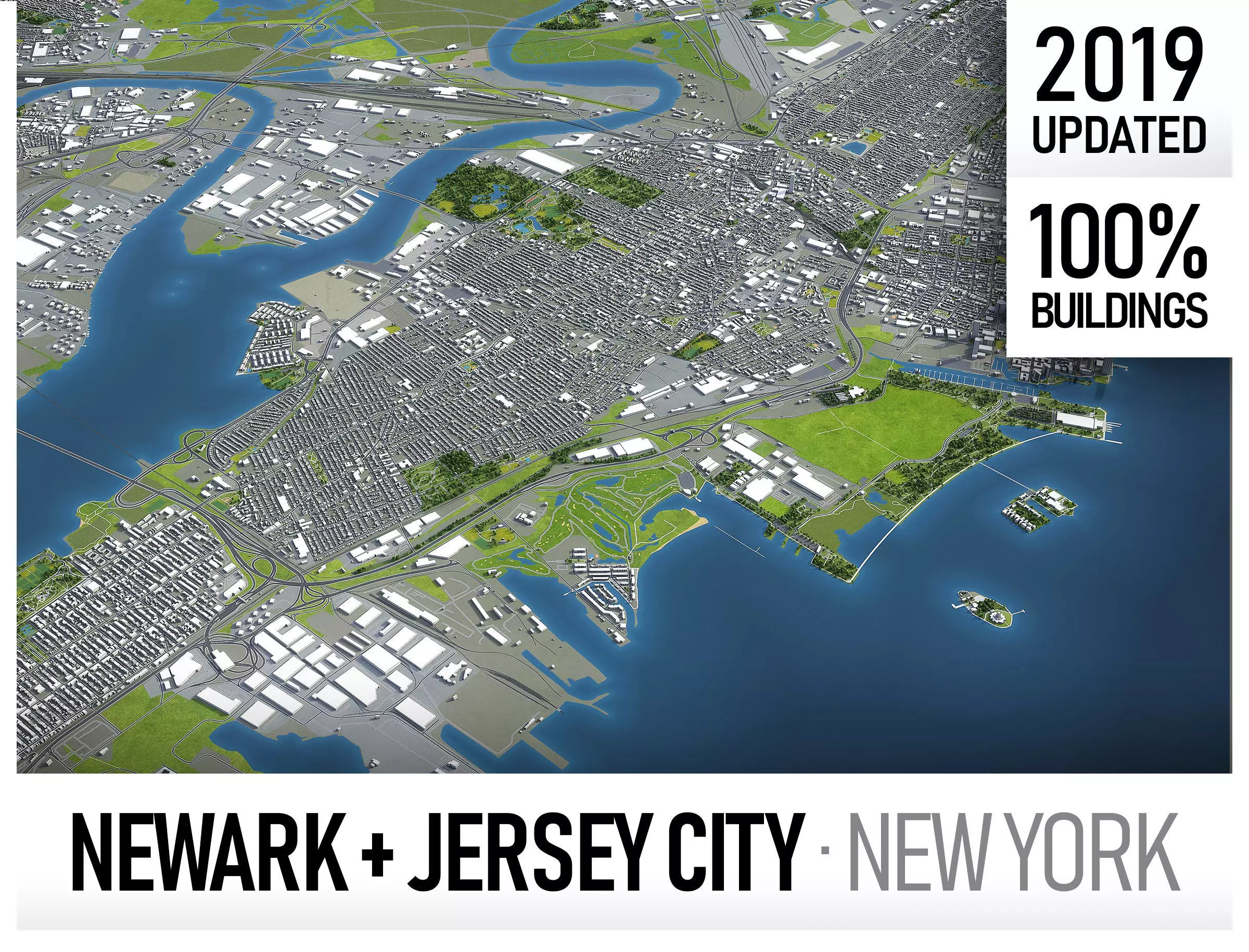 Newark Low-poly 3D model_0