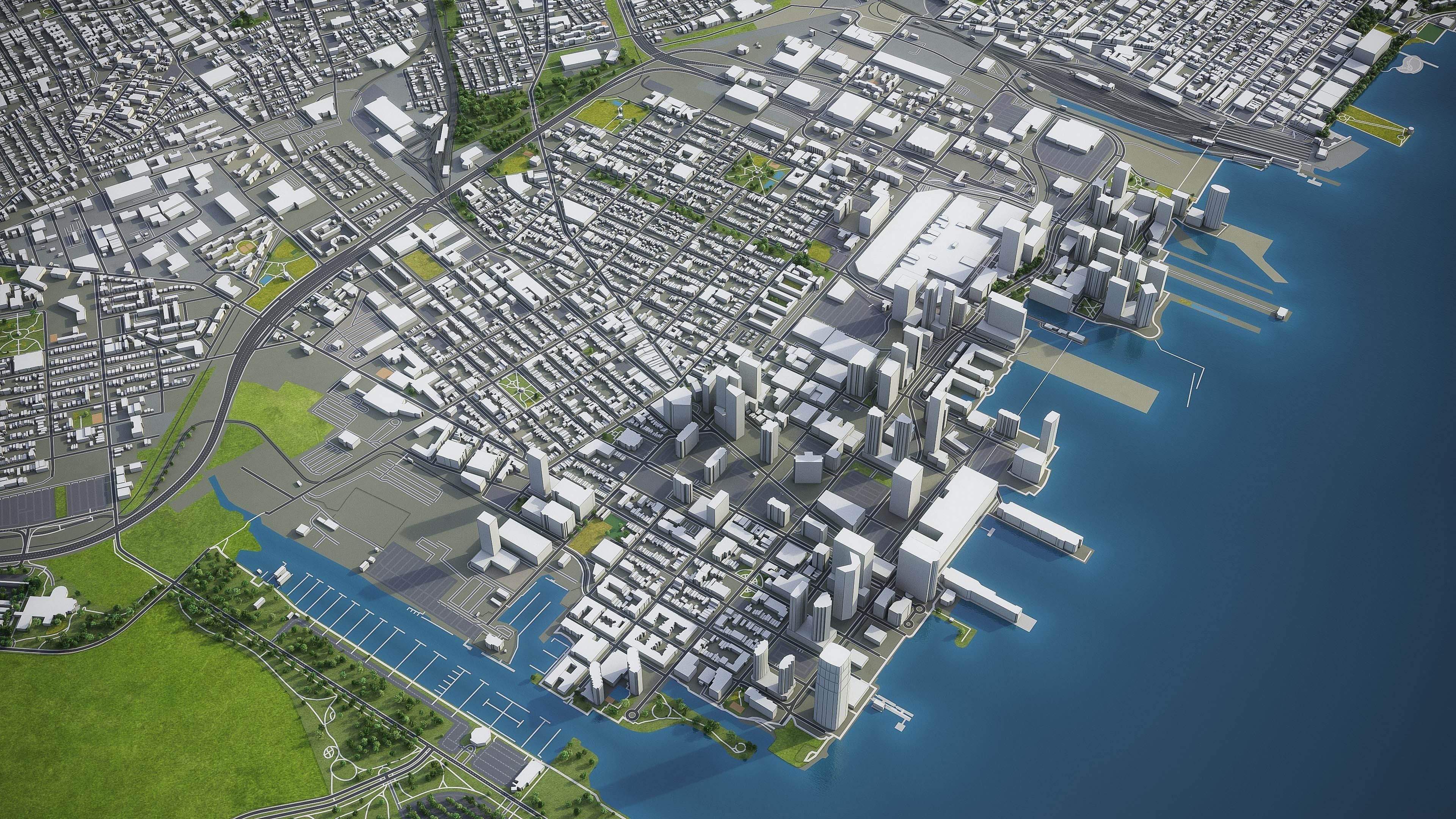 Newark Low-poly 3D model_1