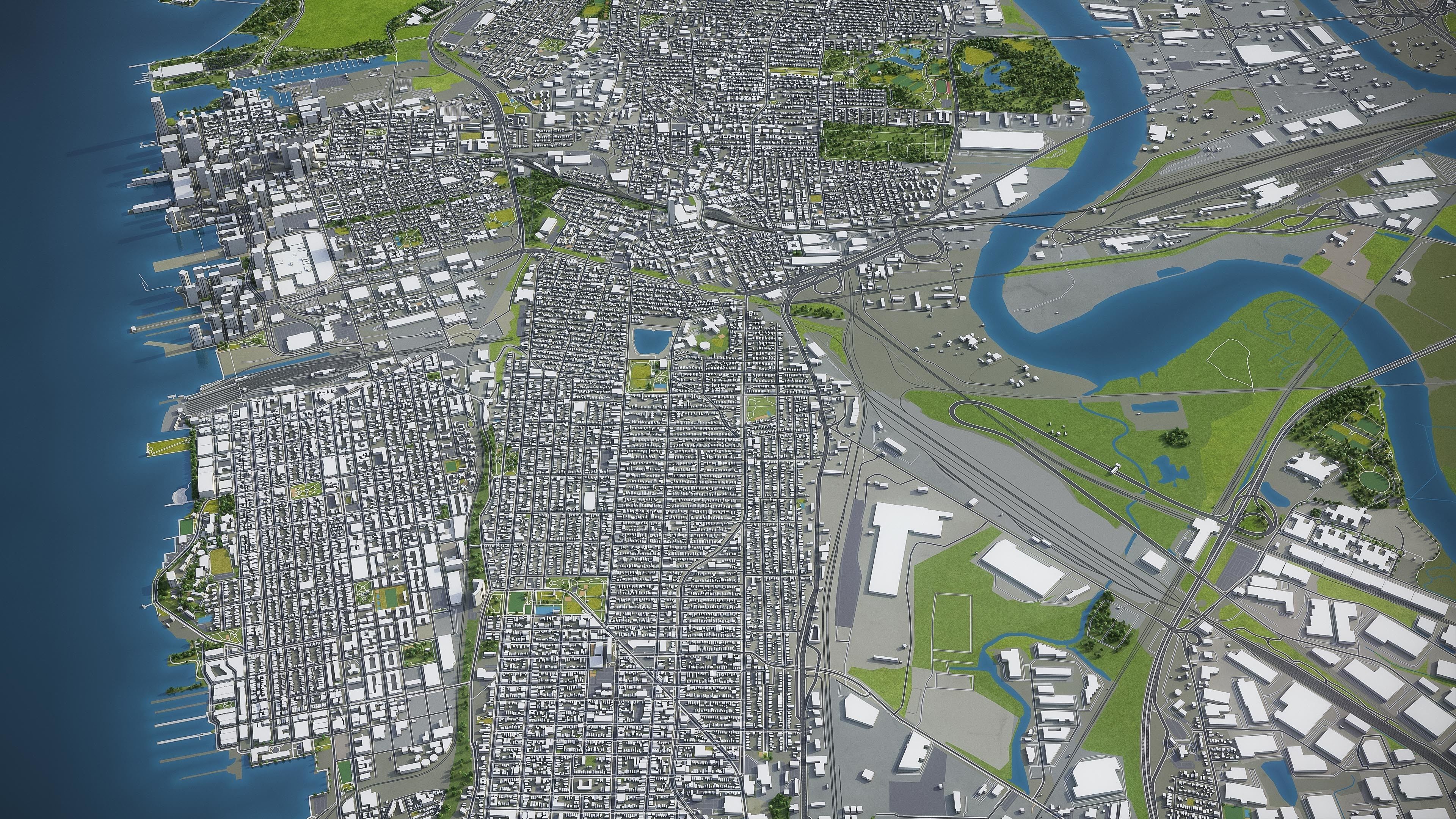 Newark Low-poly 3D model_3