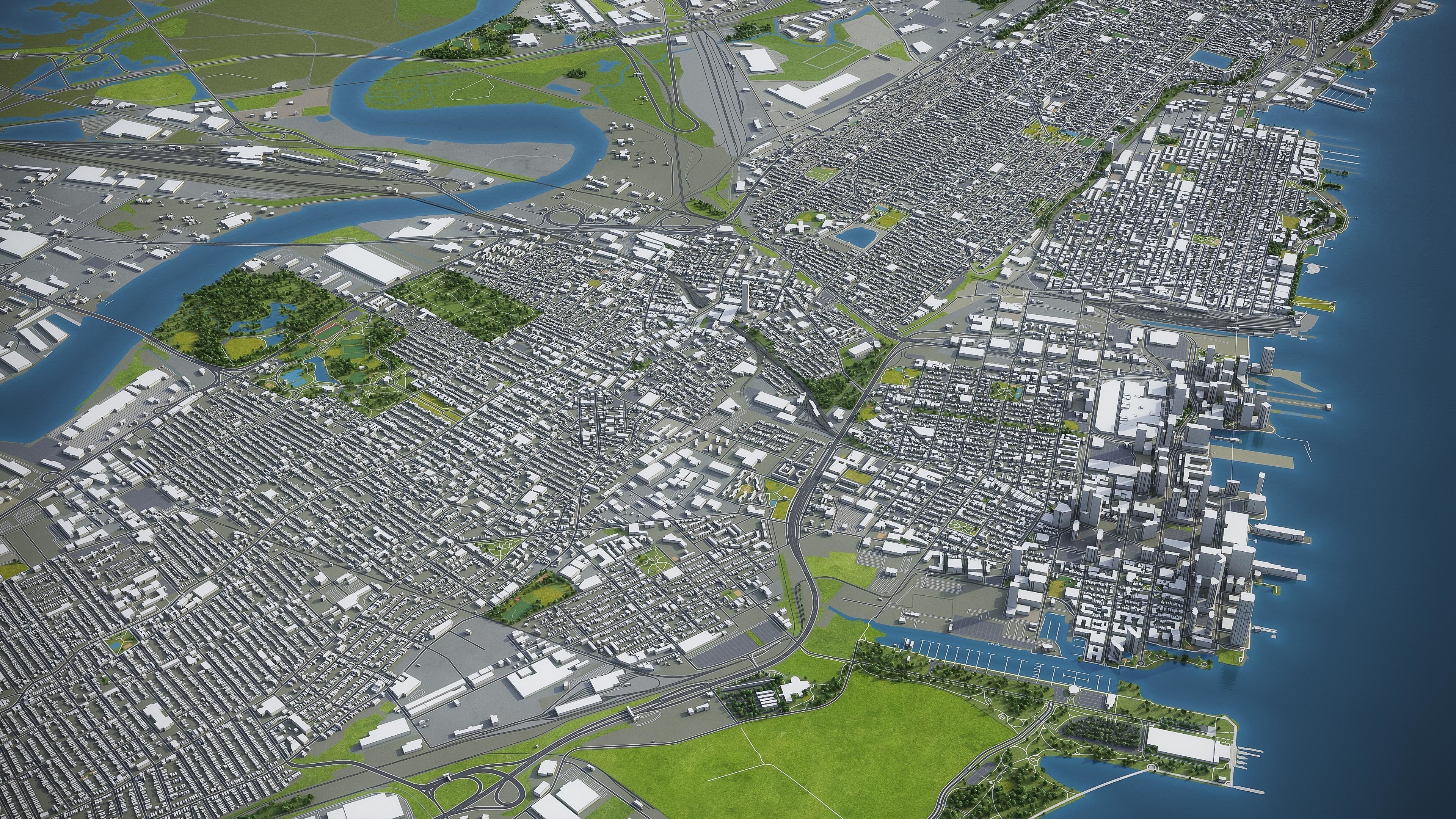 Newark Low-poly 3D model_4