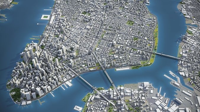 New York - Manhattan Low-poly 3D model 3