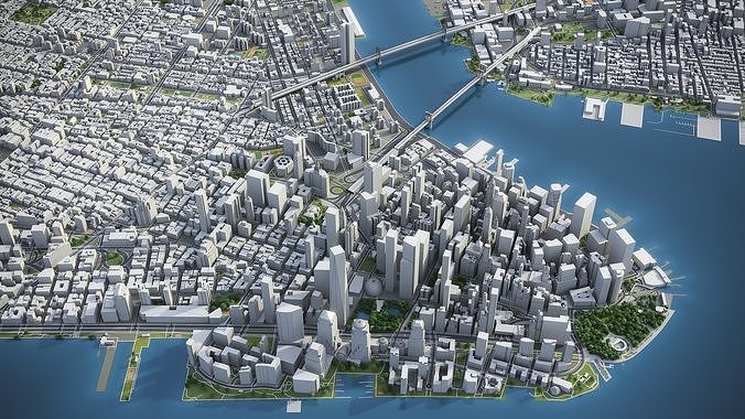 New York - Manhattan Low-poly 3D model 5