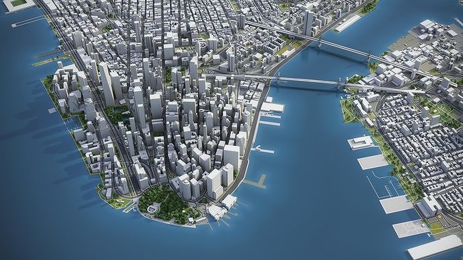 New York - Manhattan Low-poly 3D model 4