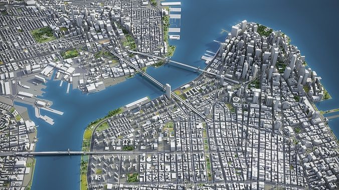 New York - Manhattan Low-poly 3D model 6