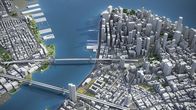 New York - Manhattan Low-poly 3D model 7