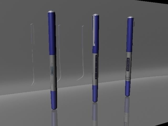 3D Textured Ball Pen Low-poly 3D model