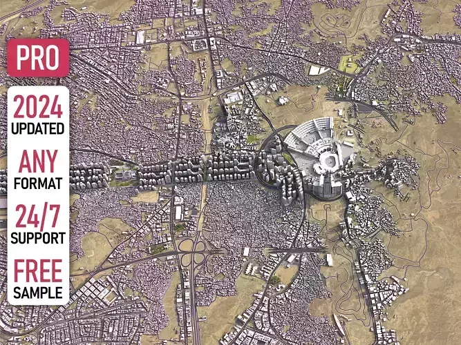 Mecca - 3D City Model Low-poly 3D model