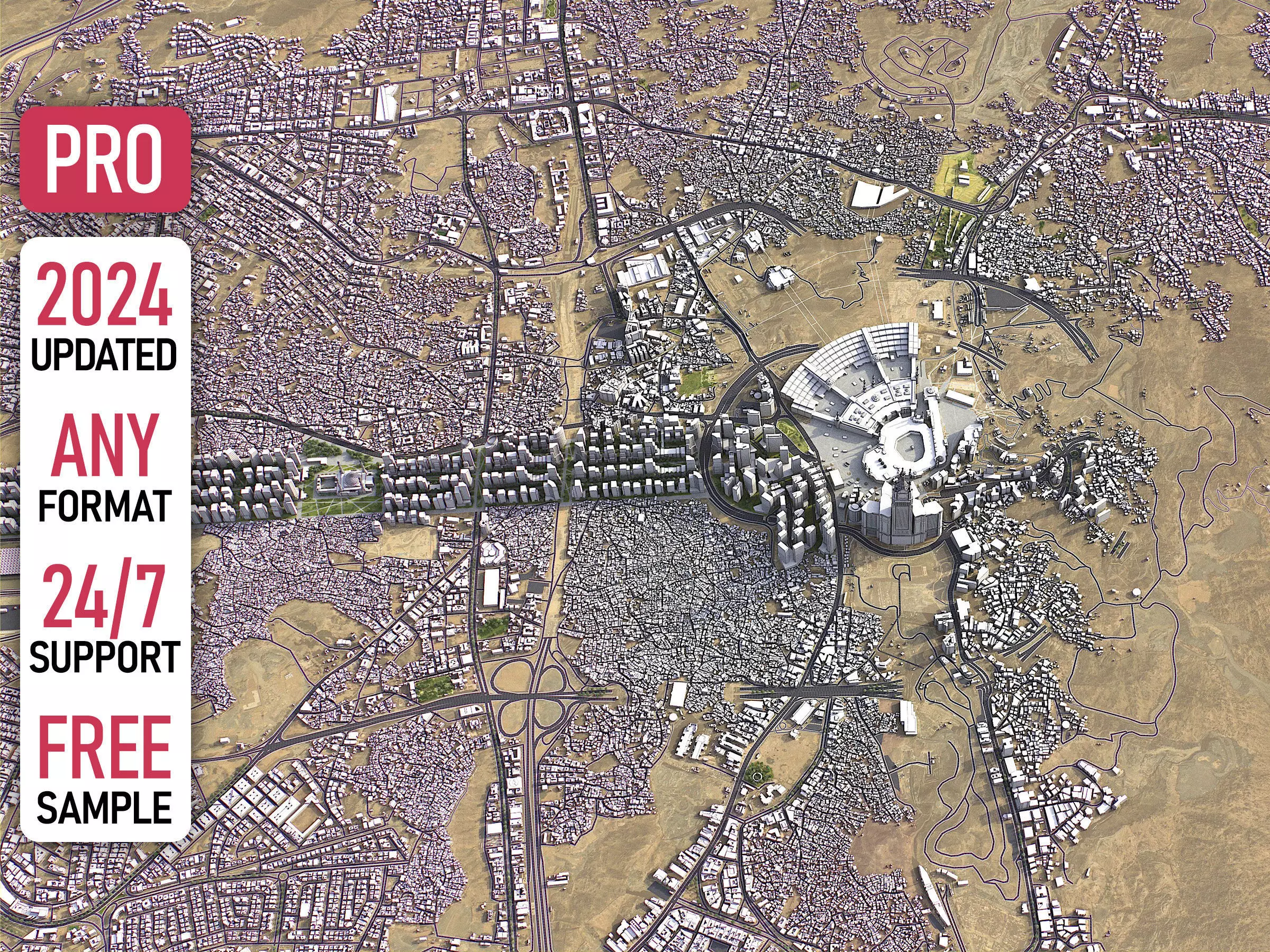 Mecca - 3D City Model Low-poly 3D model_0