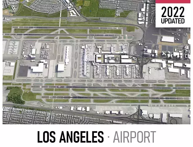 Los Angeles Airport Low-poly 3D model