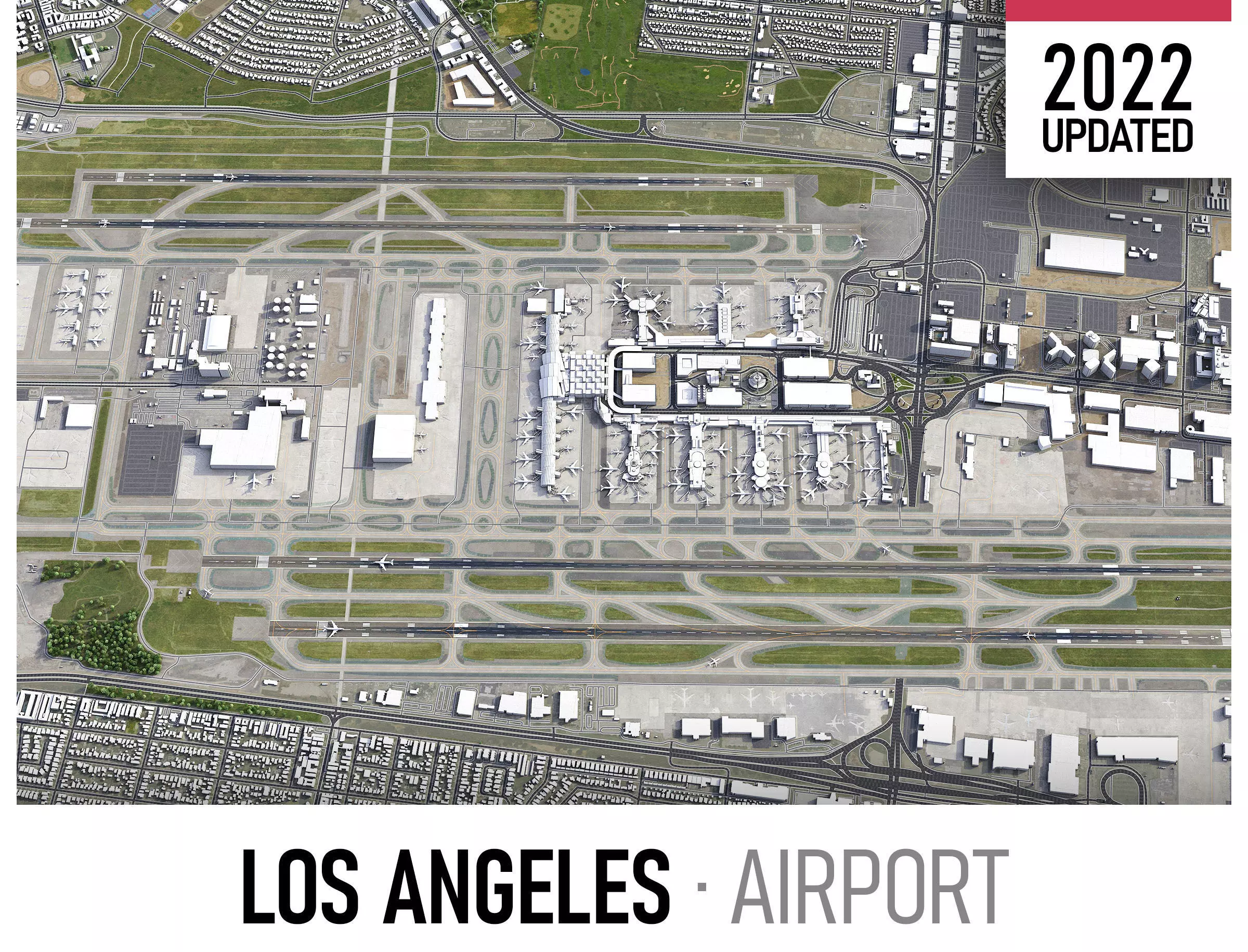 Los Angeles Airport Low-poly 3D model
