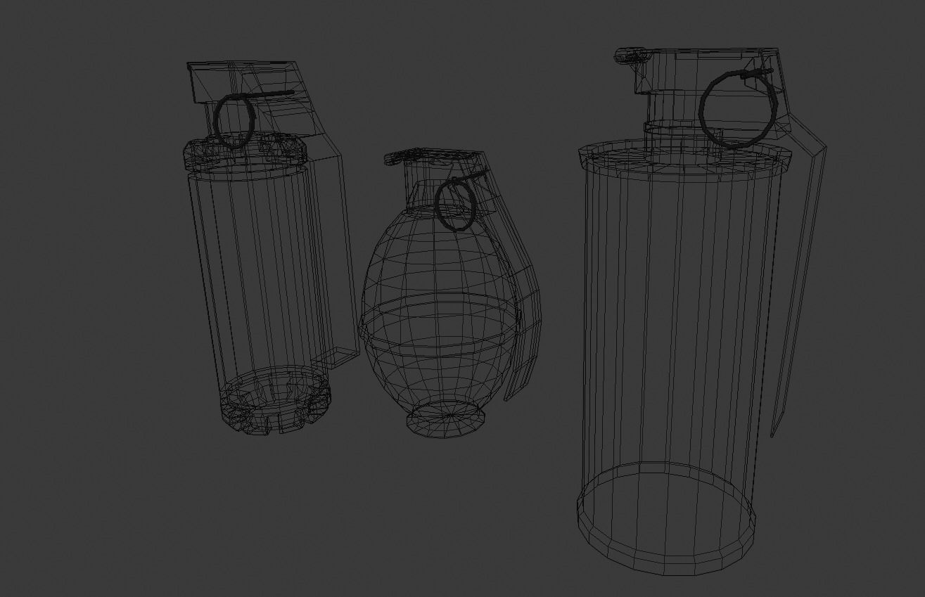 Grenade Pack Low-poly 3D model_10